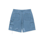 MATIN KIM MATIN KIM Heringbone Raw Cut Denim Shorts