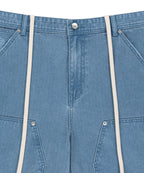 MATIN KIM MATIN KIM Heringbone Raw Cut Denim Shorts