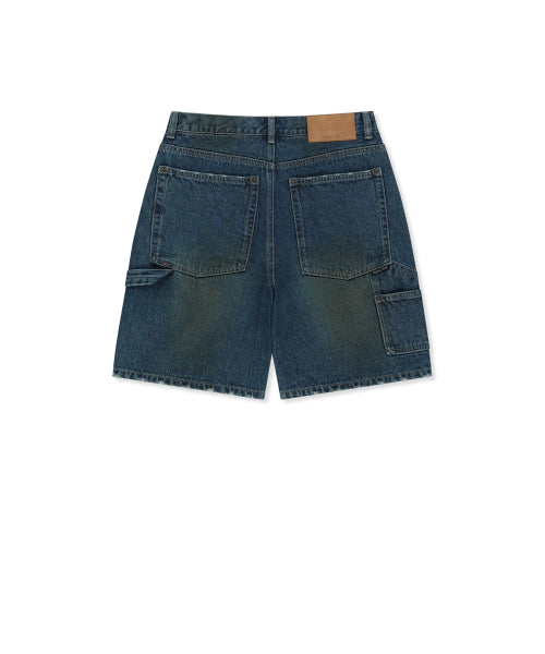 MATIN KIM MATIN KIM Carpenter Bermuda Denim Pants in Blue