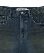 MATIN KIM MATIN KIM Carpenter Bermuda Denim Pants in Blue