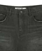 MATIN KIM MATIN KIM Carpenter Bermuda Denim Pants in Charcoal