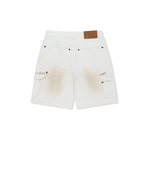 MATIN KIM MATIN KIM Carpenter Bermuda Denim Pants in White