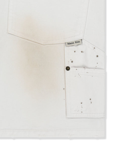 MATIN KIM MATIN KIM Carpenter Bermuda Denim Pants in White