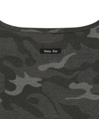 MATIN KIM MATIN KIM SQUARE NECK CROPPED TANK TOP (Charcoal)