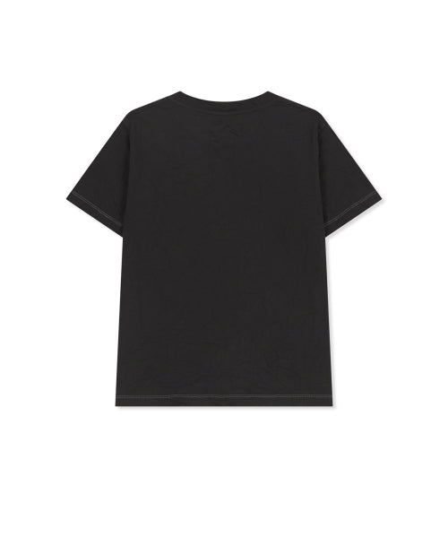 MATIN KIM MATIN KIM T-Shirt Crease Top (Black)