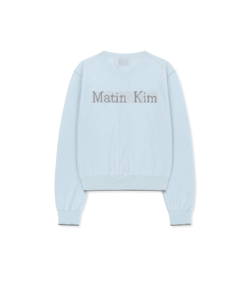 MATIN KIM MATIN KIM Sheer Cardigan for Women in Light Blue
