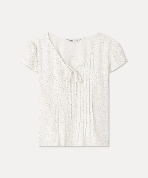 MIXXO MIXXO V-neck Pin Tuck Blouse (C)