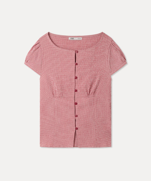MIXXO MIXXO Gingham Check Blouse (Size M)