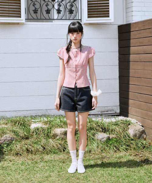 MIXXO MIXXO Gingham Check Blouse (Size M)