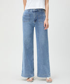 MIXXO MIXXO Pocket Wide Flare Denim Pants