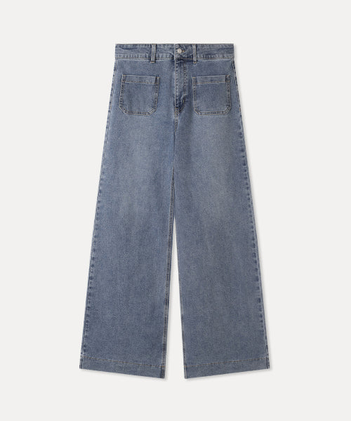 MIXXO MIXXO Pocket Wide Flare Denim Pants