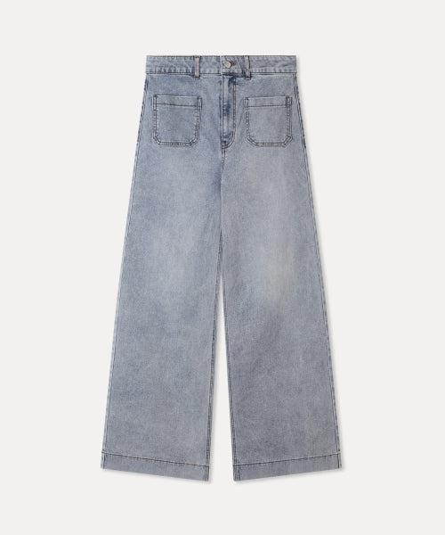 MIXXO MIXXO Pocket Wide Flare Denim Pants