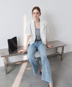 MIXXO MIXXO Pocket Wide Flare Denim Pants