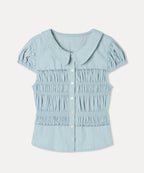 MIXXO MIXXO Shirt Round Collar Shirring
