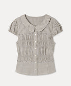 MIXXO MIXXO Shirt Round Collar Shirring
