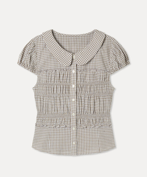 MIXXO MIXXO Shirt Round Collar Shirring