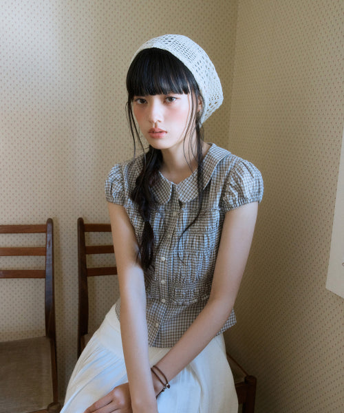 MIXXO MIXXO Shirt Round Collar Shirring