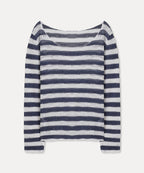 MIXXO MIXXO Boat Neck Striped Knit Sweater