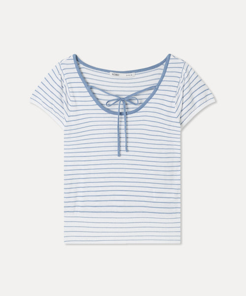 MIXXO MIXXO Knitwear Back Ribbon Point Short Sleeve