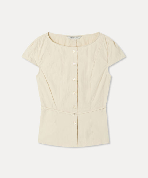 MIXXO MIXXO Shirt Boat Neck Belted Blouse