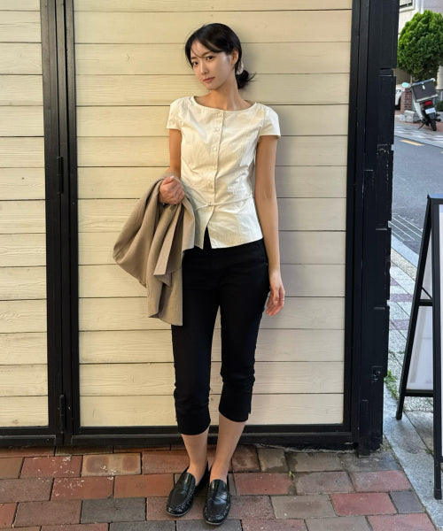 MIXXO MIXXO Shirt Boat Neck Belted Blouse