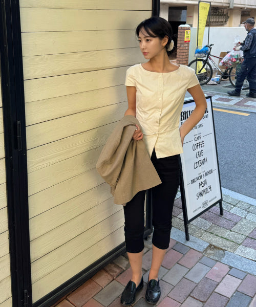 MIXXO MIXXO Shirt Boat Neck Belted Blouse