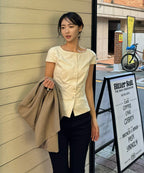 MIXXO MIXXO Shirt Boat Neck Belted Blouse