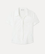 MIXXO MIXXO Shirt V-neck Slim Fit Tie Short Sleeve (C)