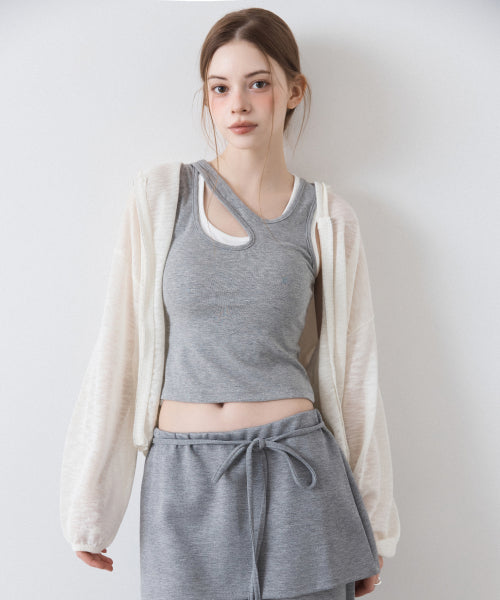 MIXXO MIXXO Cut-out Cap Tank Top