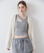 MIXXO MIXXO Cut-out Cap Tank Top