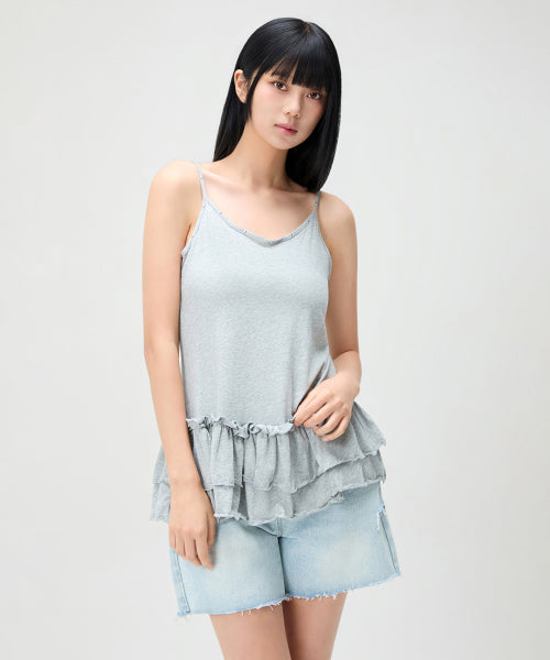 MIXXO MIXXO Studded Frill Tank Top T-Shirt