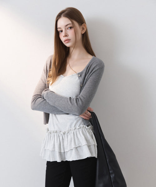 MIXXO MIXXO Studded Frill Tank Top T-Shirt