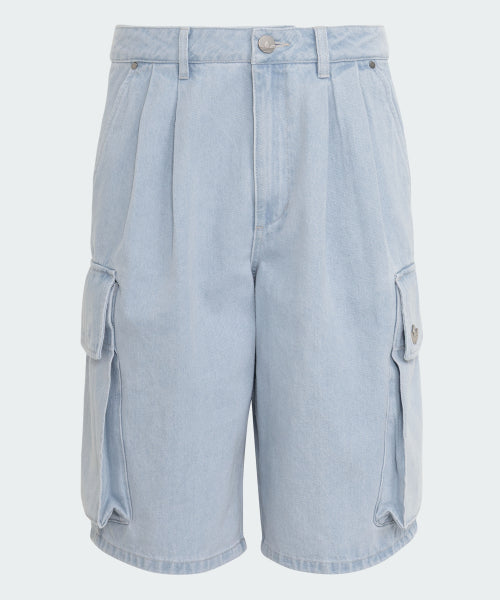 ADIDAS ADIDAS Denim Cargo Short Pants - Light Blue