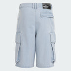 ADIDAS ADIDAS Denim Cargo Short Pants - Light Blue