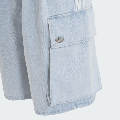 ADIDAS ADIDAS Denim Cargo Short Pants - Light Blue