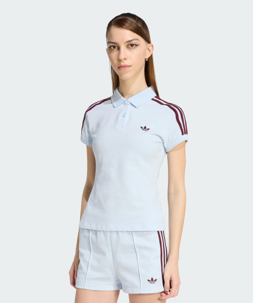 ADIDAS ADIDAS 3-Stripe Polo - Crystal Sky:Maroon (Size)