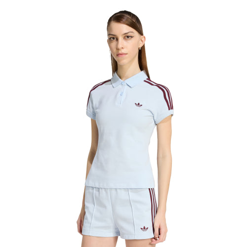 ADIDAS ADIDAS 3-Stripe Polo - Crystal Sky:Maroon (Size)