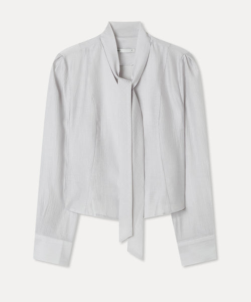 MIXXO MIXXO Semi-crop tie blouse C/S