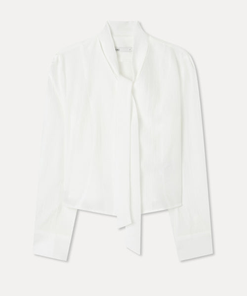 MIXXO MIXXO Semi-crop tie blouse C/S