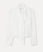 MIXXO MIXXO Semi-crop tie blouse C/S
