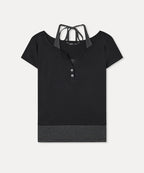 MIXXO MIXXO T-Shirt Striped Layered Short-Sleeved