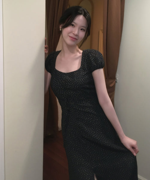 MIXXO MIXXO Puff Sleeve Long Dress (C, S)