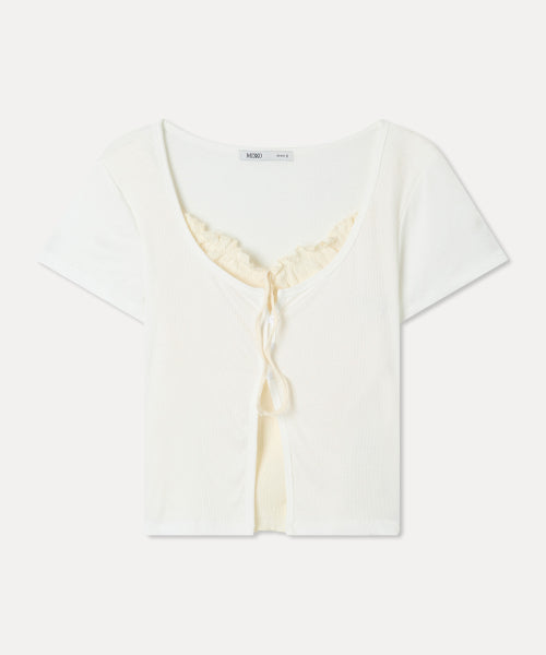 MIXXO MIXXO T-Shirt Frill Tank Top Cardigan S