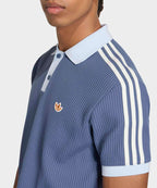 ADIDAS ADIDAS Waffle Knit Polo Shirt - Blue