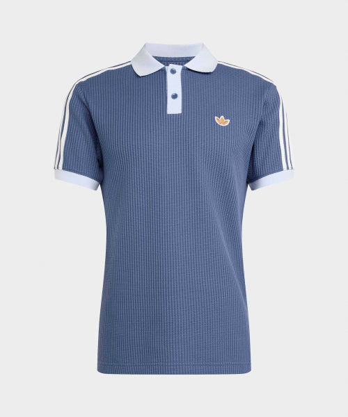 ADIDAS ADIDAS Waffle Knit Polo Shirt - Blue