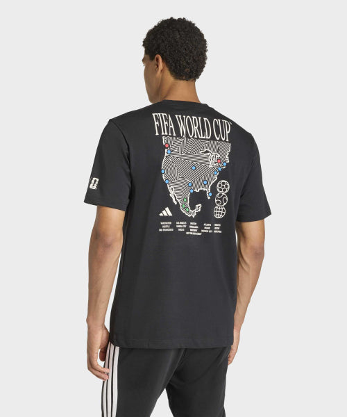 ADIDAS World Cup Map Graphic T-Shirt - Black