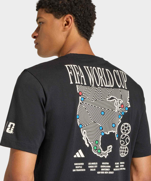 ADIDAS World Cup Map Graphic T-Shirt - Black