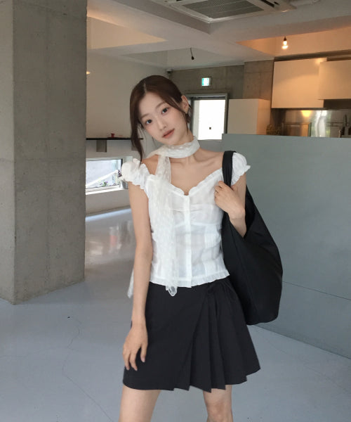 MIXXO MIXXO Frill Cap Sleeve Blouse S