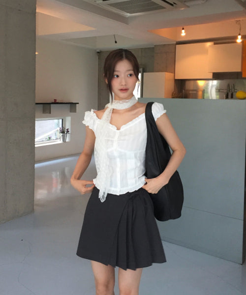MIXXO MIXXO Frill Cap Sleeve Blouse S
