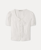 MIXXO MIXXO Eyelet Puff Blouse - C
